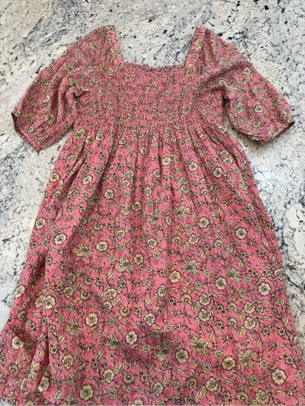 Jessica Simpson Pink Floral Smocked Midi Dress 2X Cottagecore - Picture 10 of 10